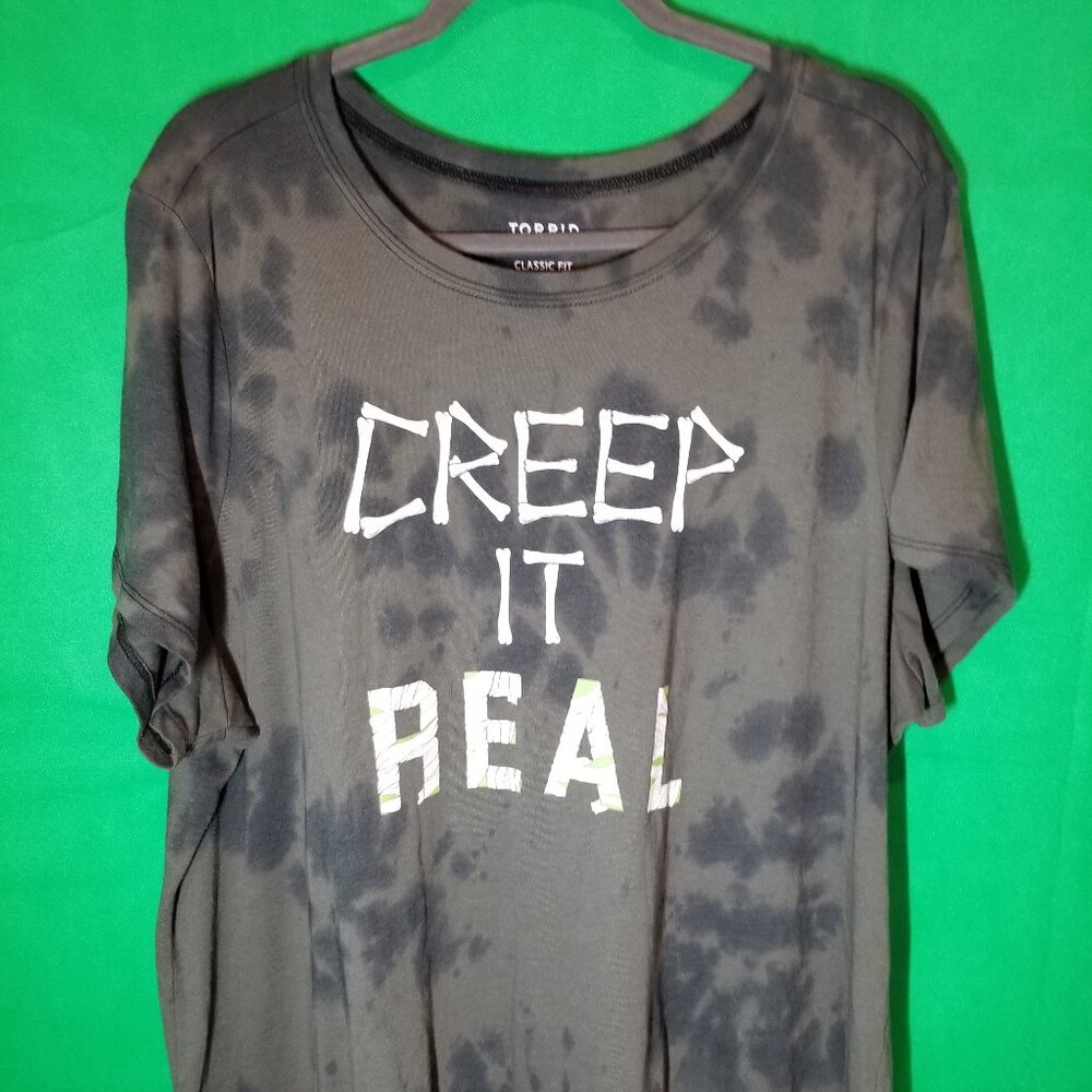 Torrid Halloween "Creep It Real" T Shirt Womens Plus Size 3 Bones Mummy